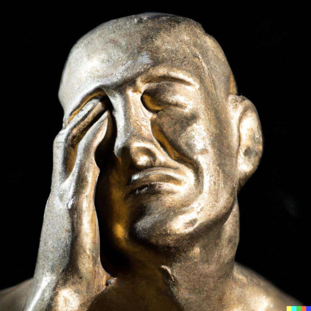a representation of anxiety, bronze sculpture